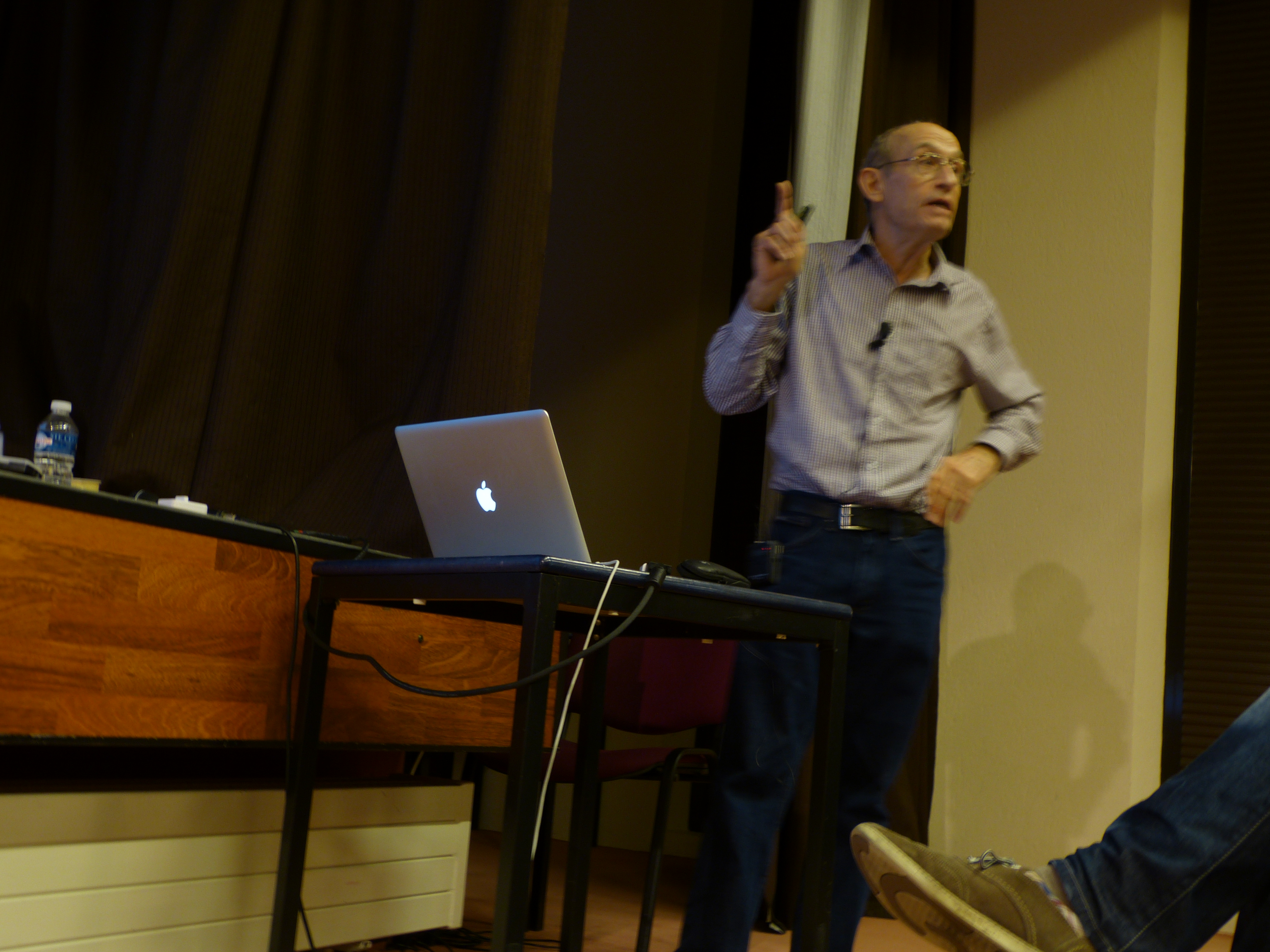 Truemper, Klaus, lecturing at the Aussois Combinatorial Optimization Workshop Truemper, Klaus, lecturing at the Aussois Combinatorial Optimization Workshop